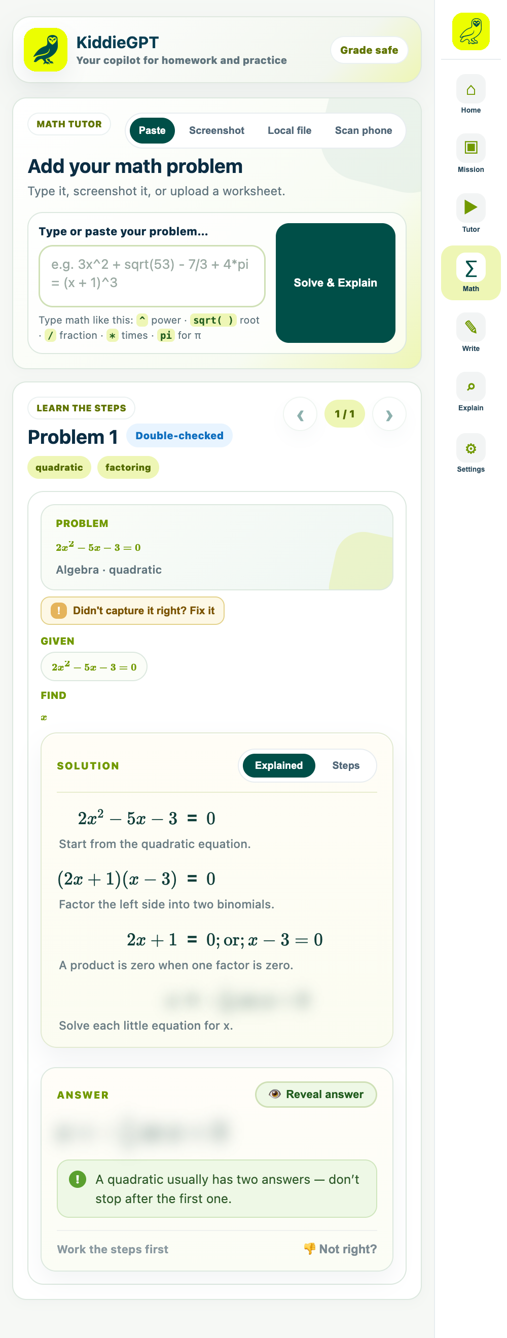 A math problem explained step by step